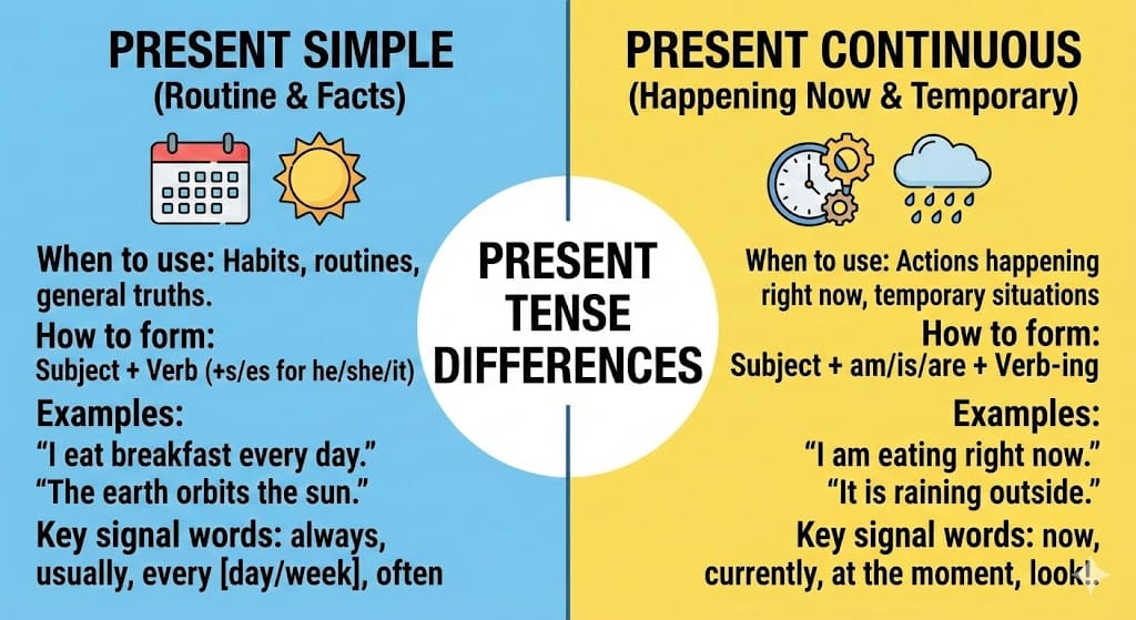 Present Simple VS Present Continuous