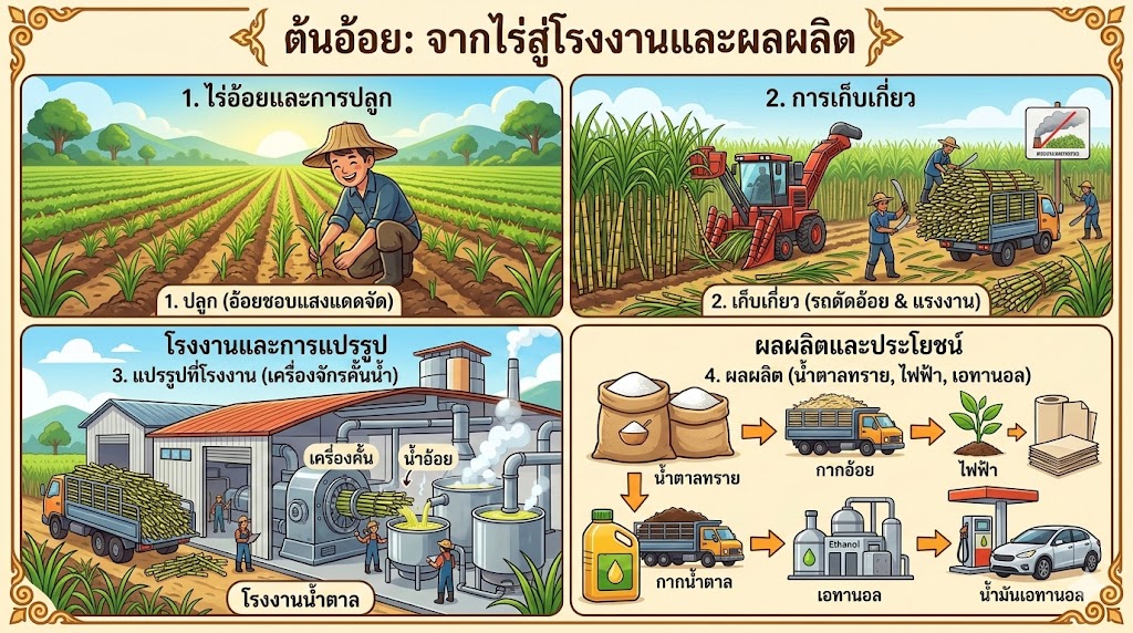 ต้นอ้อย: พืชเศรษฐกิจที่สำคัญของไทย